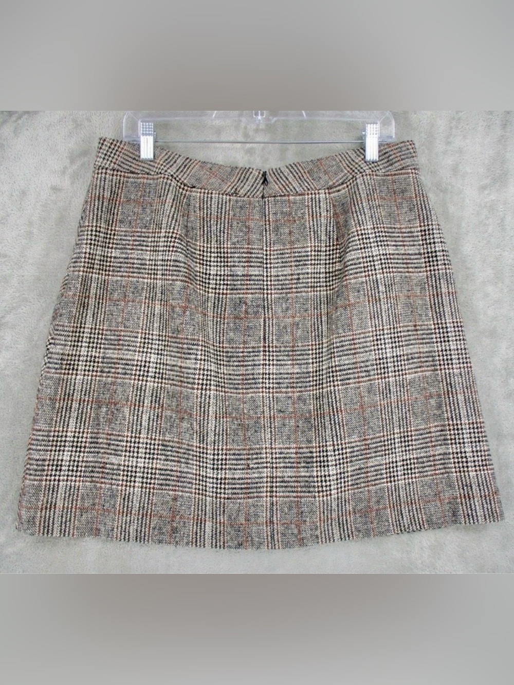 Bagatelle Collection Skirt‎ Womens Large Plaid Velvet Trim Preppy Academia Zip - Picture 2 of 9
